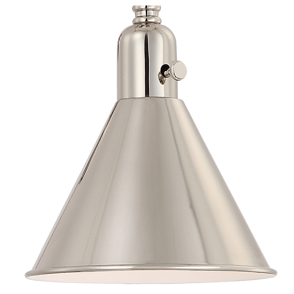 Crystorama Morgan 7'' Task Sconce in Polished Nickel - Additional View