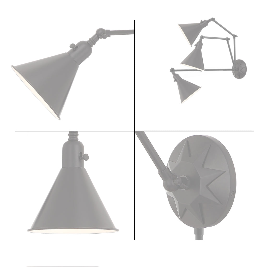 Crystorama-OPEN-BOX Morgan 1 Light Task Sconce in Polished Nickel - Additional View