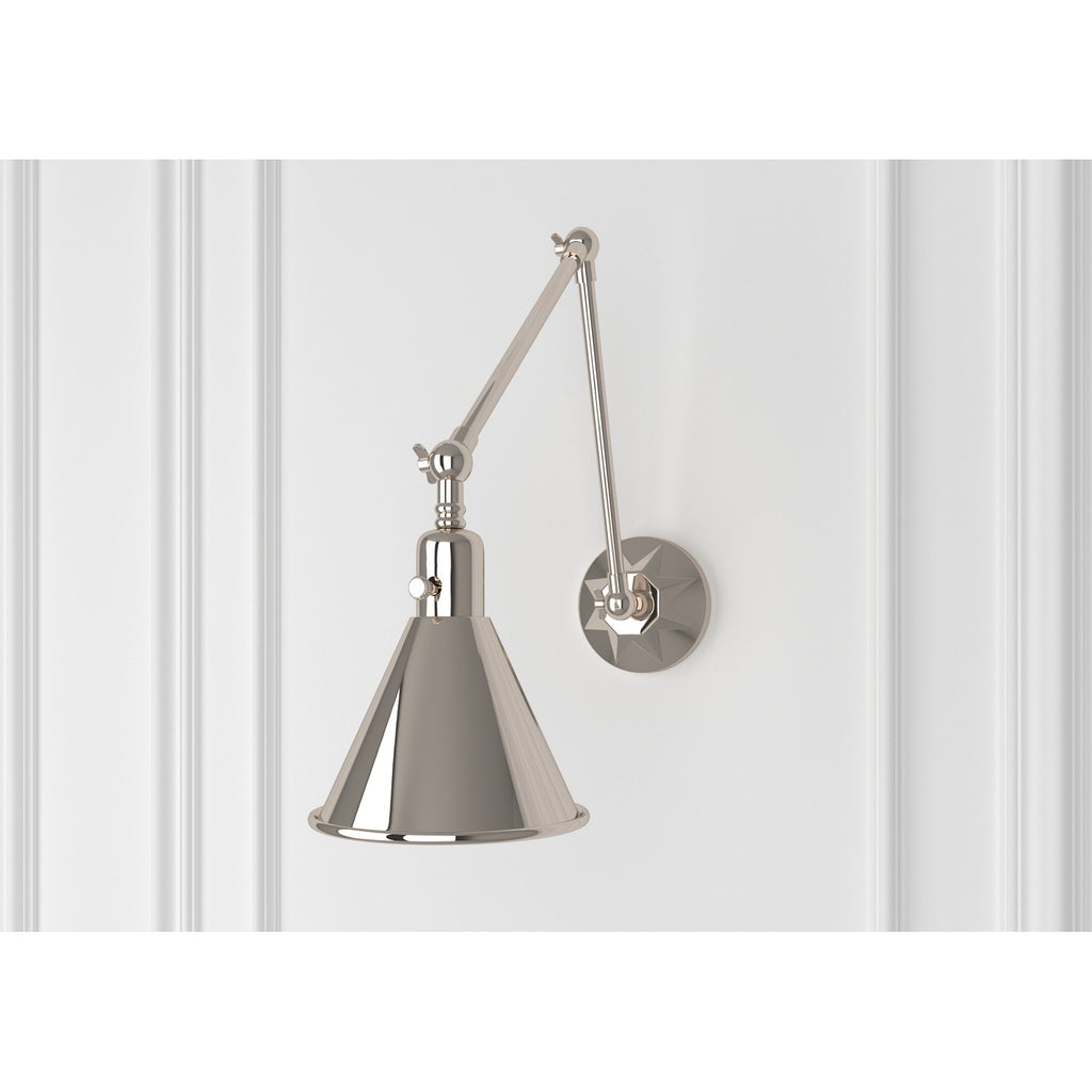 Crystorama-OPEN-BOX Morgan 1 Light Task Sconce in Polished Nickel - Lifestyle View