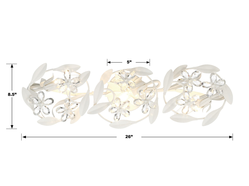 MSL-303-MT Marselle 3 Light Bath | Dimensions Image