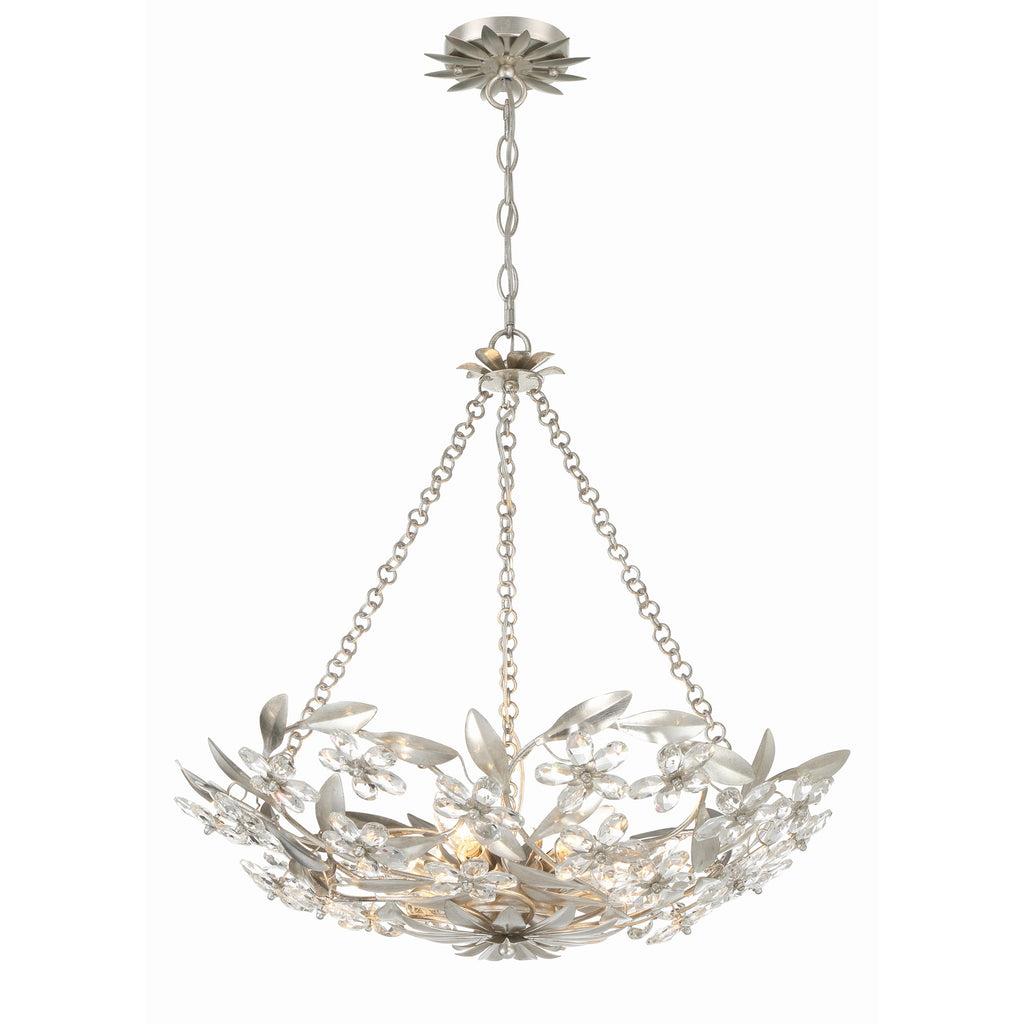 Crystorama Marselle 24'' Chandelier in Antique Silver - Front View