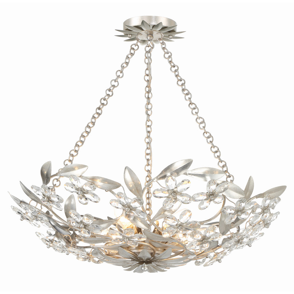 Crystorama Marselle 24'' Semi Flush Mount in Antique Silver - Additional View