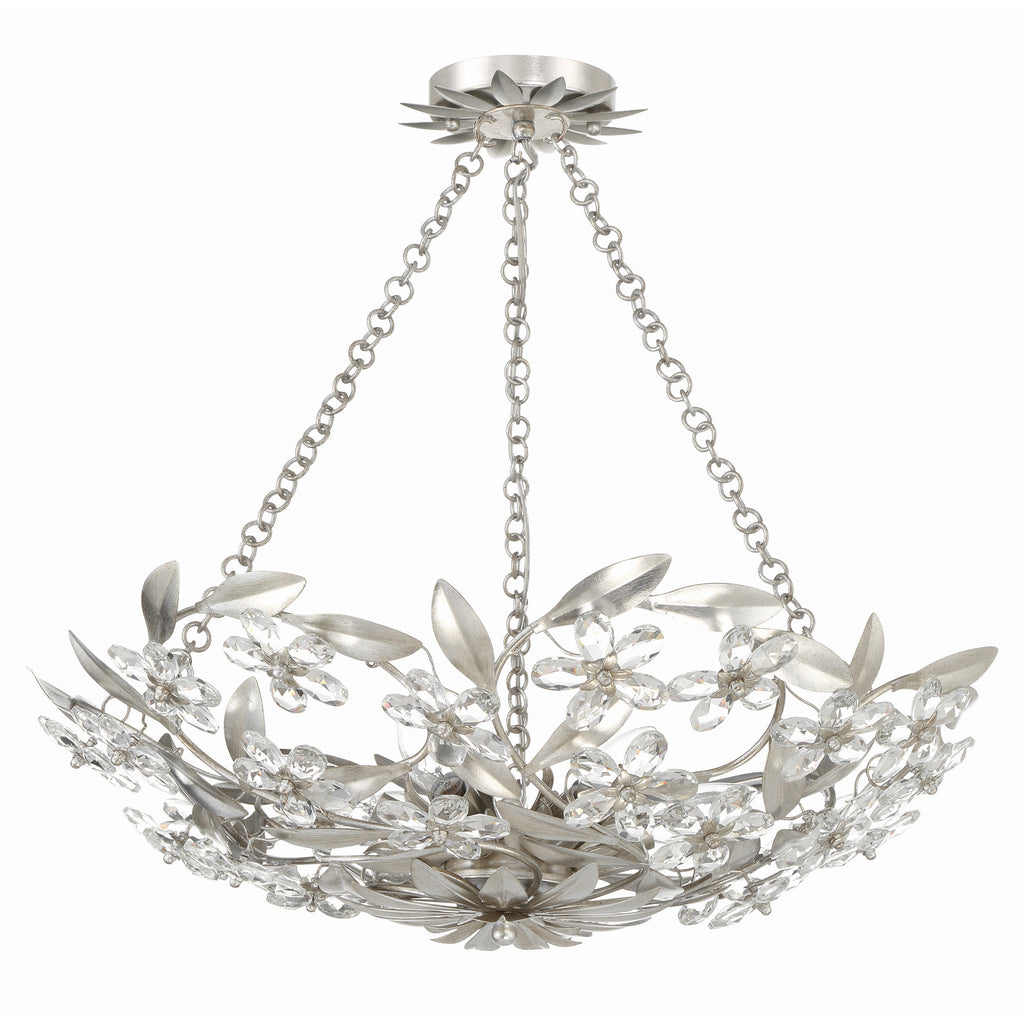 Crystorama Marselle 24'' Semi Flush Mount in Antique Silver - Additional View