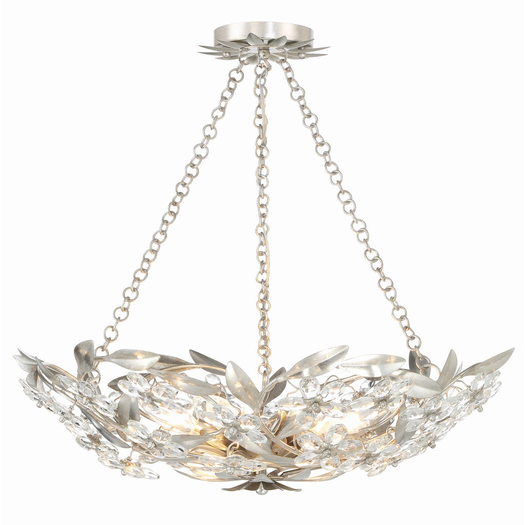 Crystorama Marselle 24'' Semi Flush Mount in Antique Silver - Additional View