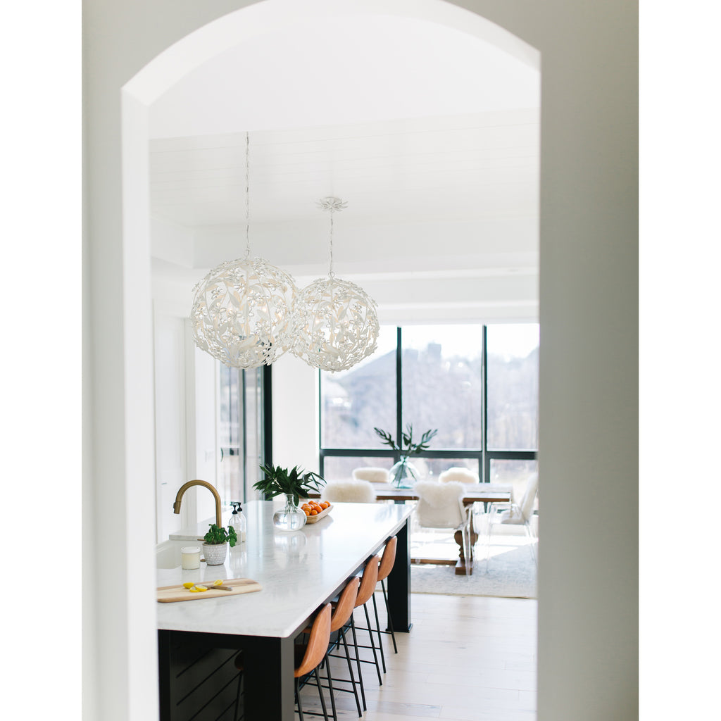 Crystorama Marselle 22'' Chandelier in Matte White - Lifestyle View