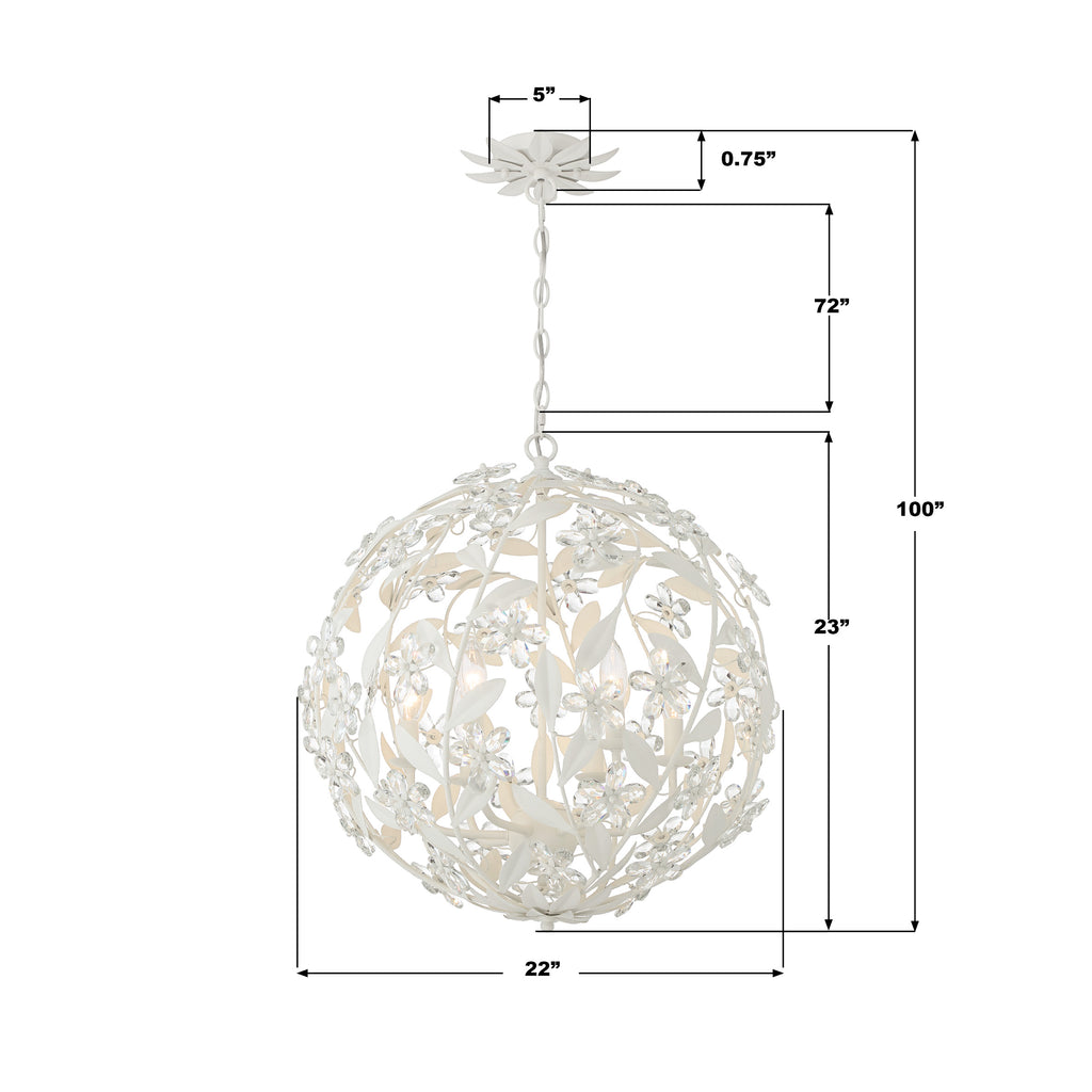 MSL-316-MT Marselle 22'' Chandelier | Dimensions Image