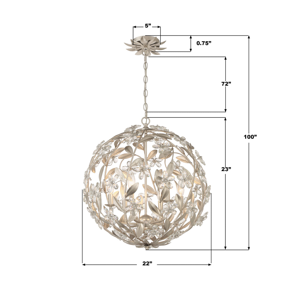 MSL-316-SA Marselle 22'' Chandelier | Dimensions Image