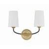 Crystorama Niles 15'' Sconce in Black Forged + Modern Gold - Additional View