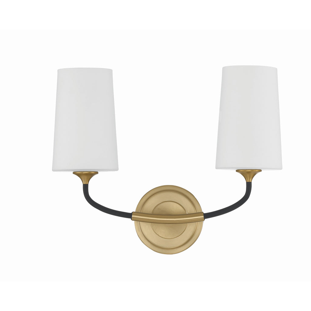 Crystorama Niles 15'' Sconce in Black Forged + Modern Gold - Additional View
