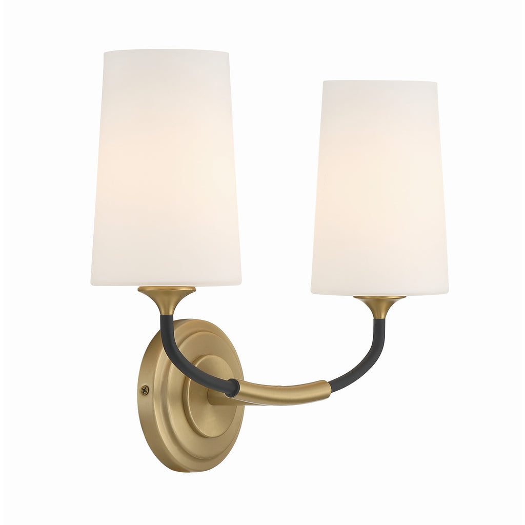 Crystorama Niles 15'' Sconce in Black Forged + Modern Gold - Additional View