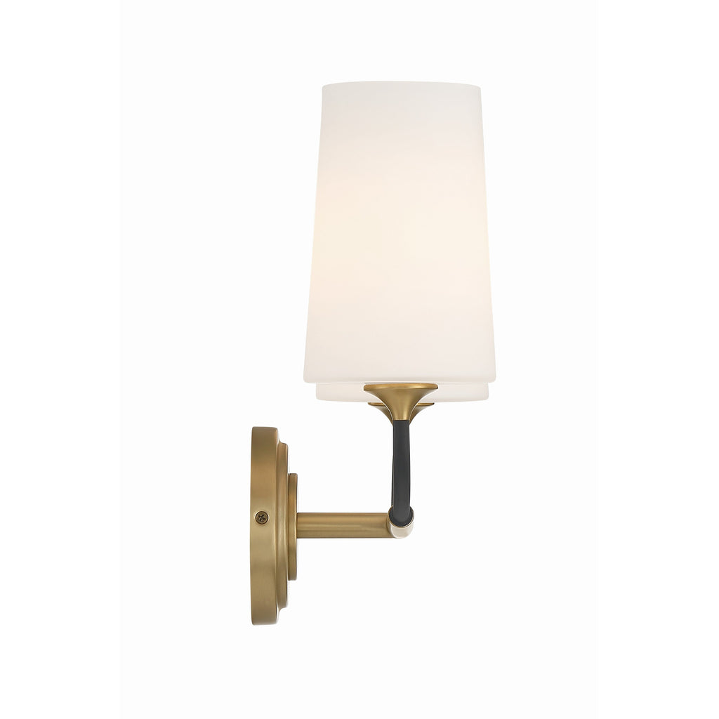 Crystorama Niles 15'' Sconce in Black Forged + Modern Gold - Additional View