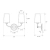 Crystorama Niles 15'' Sconce - Product Dimensions