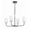 Crystorama Niles 29'' Chandelier in Black Forged + Modern Gold - Additional View
