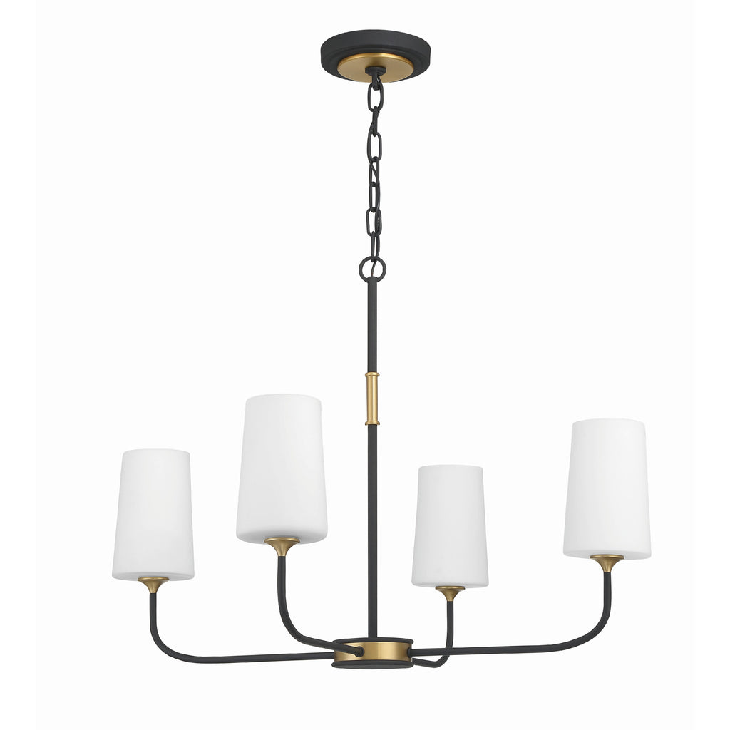 Crystorama Niles 29'' Chandelier in Black Forged + Modern Gold - Additional View