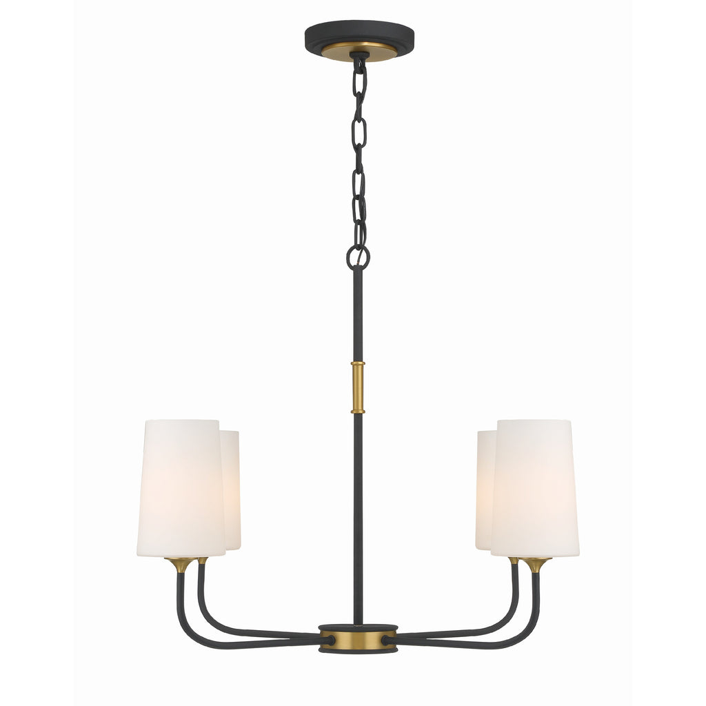 Crystorama Niles 29'' Chandelier in Black Forged + Modern Gold - Additional View
