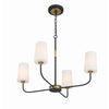 Crystorama Niles 29'' Chandelier in Black Forged + Modern Gold - Additional View