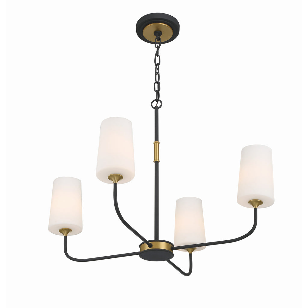 Crystorama Niles 29'' Chandelier in Black Forged + Modern Gold - Additional View