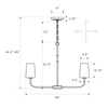 Crystorama Niles 29'' Chandelier - Product Dimensions