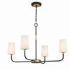 Crystorama Niles 34'' Chandelier in Black Forged + Modern Gold - Front View