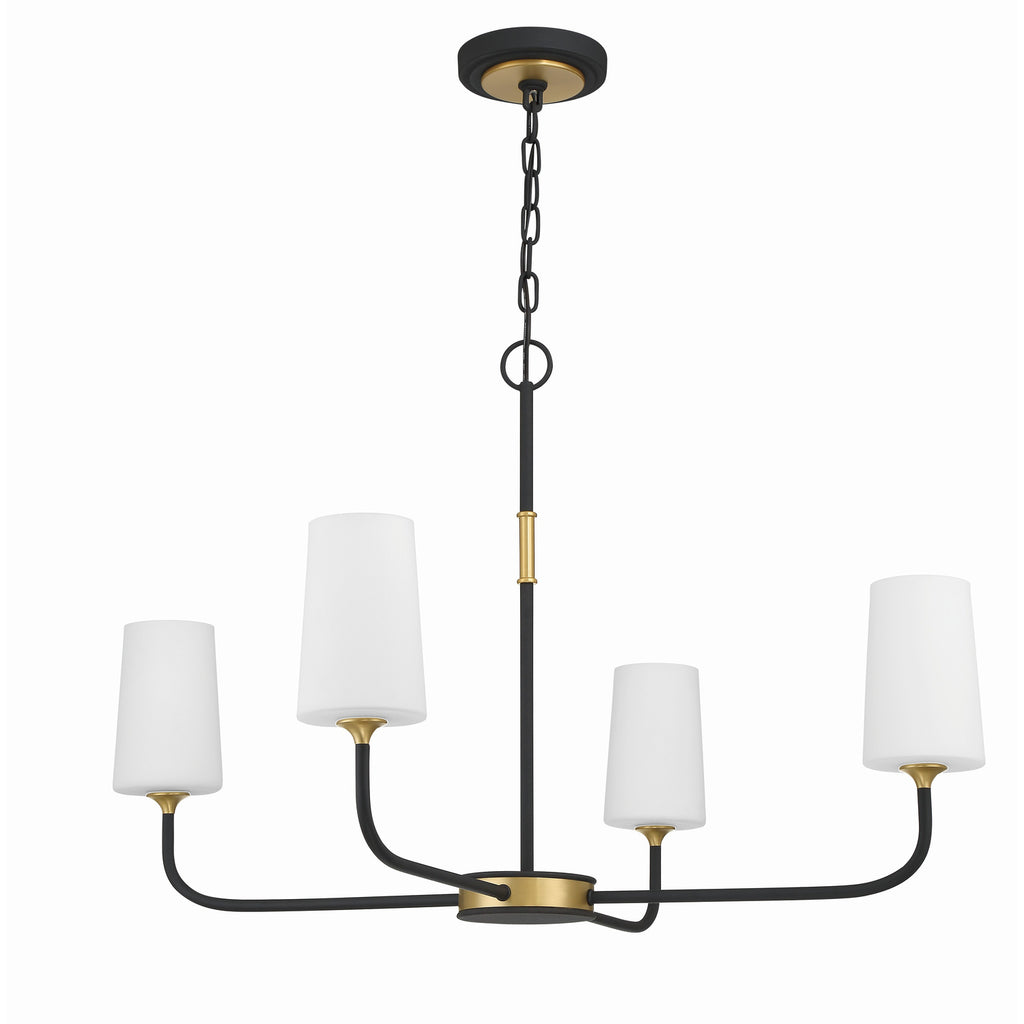 Crystorama Niles 34'' Chandelier in Black Forged + Modern Gold - Additional View