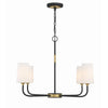 Crystorama Niles 34'' Chandelier in Black Forged + Modern Gold - Additional View