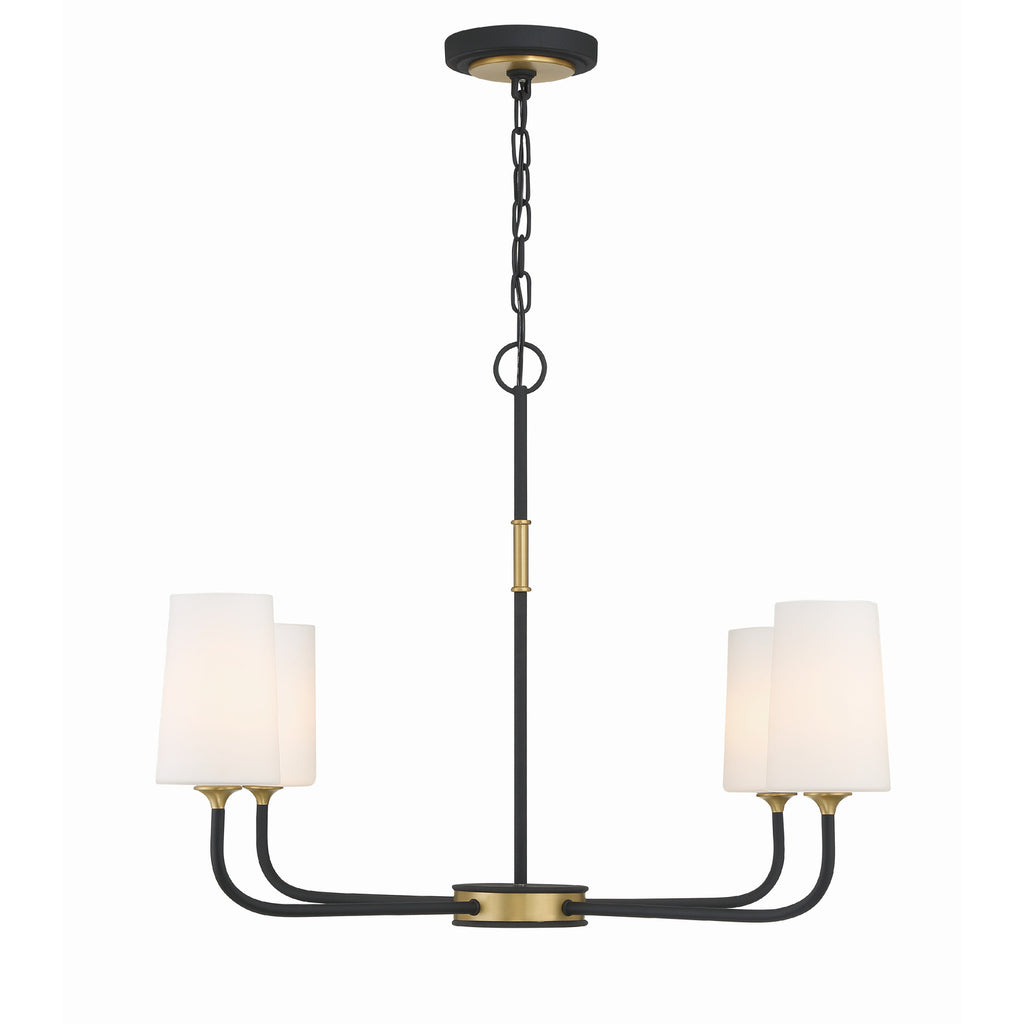 Crystorama Niles 34'' Chandelier in Black Forged + Modern Gold - Additional View
