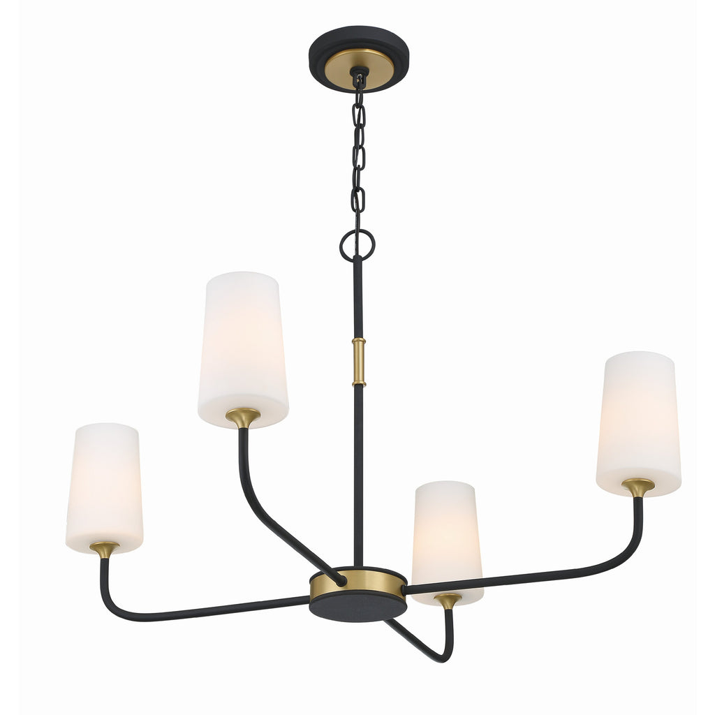 Crystorama Niles 34'' Chandelier in Black Forged + Modern Gold - Additional View