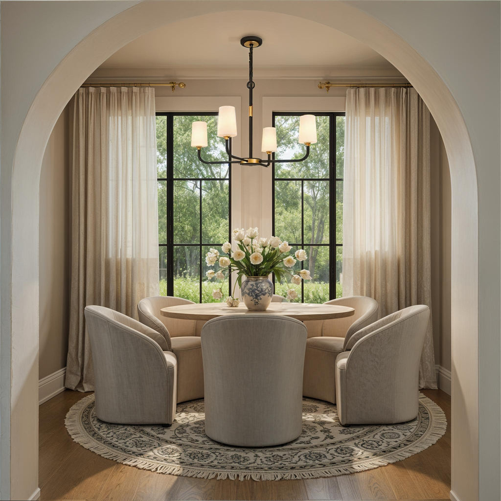 NIL-70015-BF-MG Niles 34'' Chandelier | Lifestyle Image