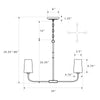 Crystorama Niles 34'' Chandelier - Product Dimensions