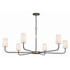 Crystorama Niles 54'' Chandelier in Black Forged + Modern Gold - Front View