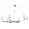 Crystorama Niles 54'' Chandelier in Black Forged + Modern Gold - Additional View