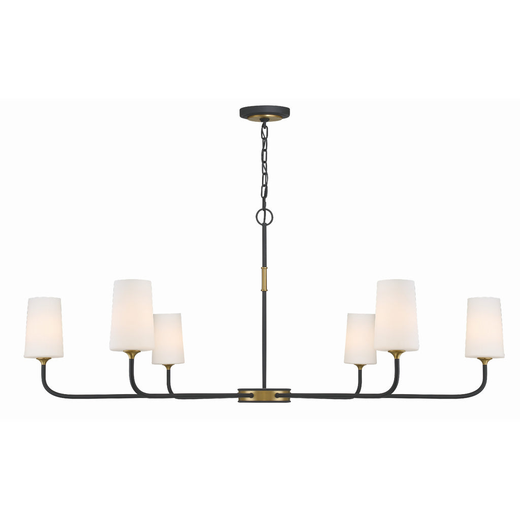 Crystorama Niles 54'' Chandelier in Black Forged + Modern Gold - Additional View