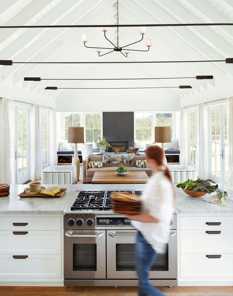 NIL-70016-BF-MG Niles 54'' Chandelier | Lifestyle Image