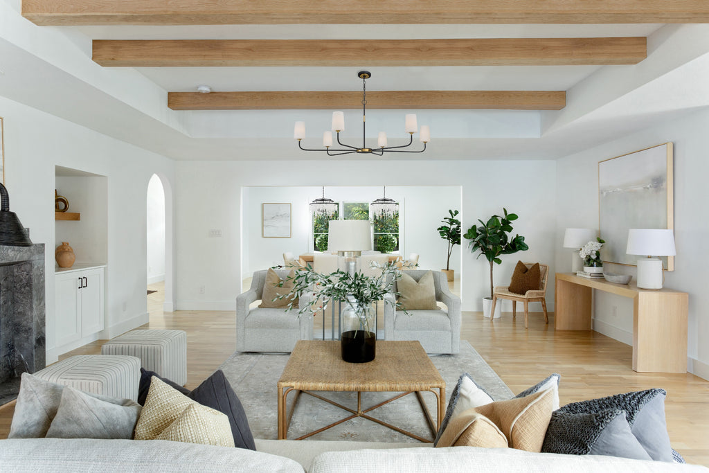 NIL-70016-BF-MG Niles 54'' Chandelier | Lifestyle Image