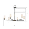 NIL-70016-BF-MG Niles 54'' Chandelier | Dimensions Image