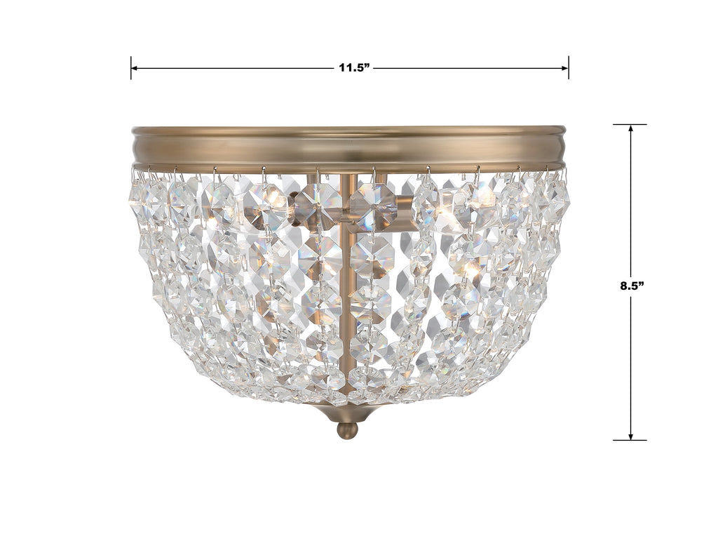 NOL-312-VG-CL-MWP Nola 2 Light Flush | Dimensions Image