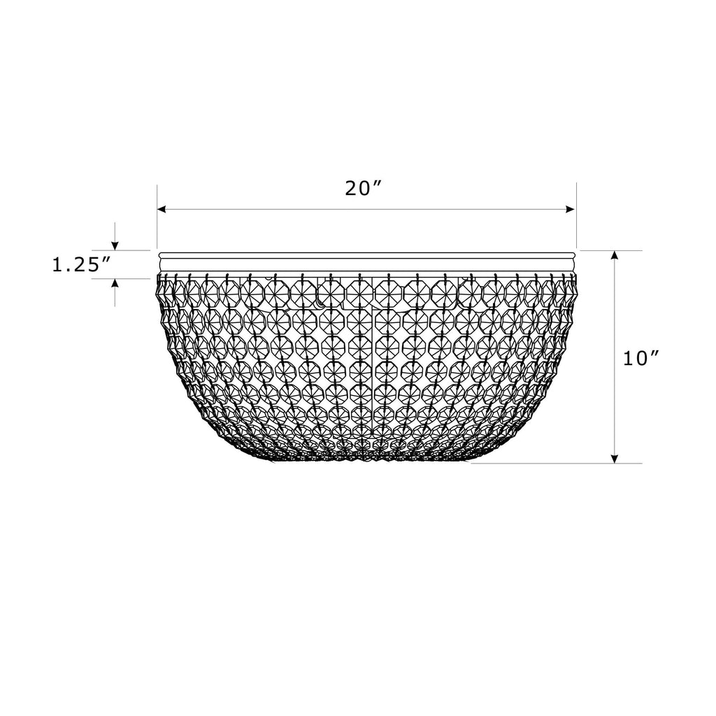 Crystorama Nola 20'' Flush Mount - Product Dimensions