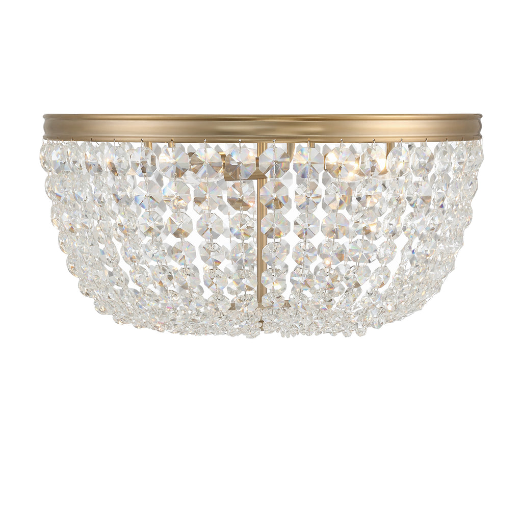 Crystorama-OPEN-BOX Nola 5 Light Flush in Vibrant Gold - Front View