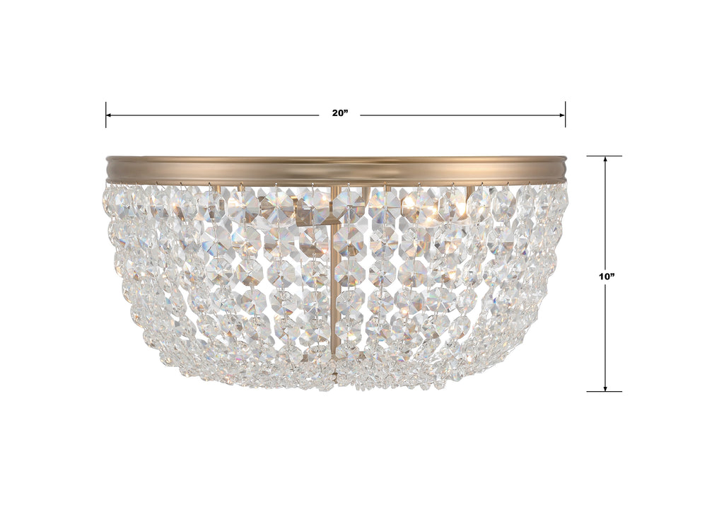 Crystorama-OPEN-BOX Nola 5 Light Flush - Product Dimensions