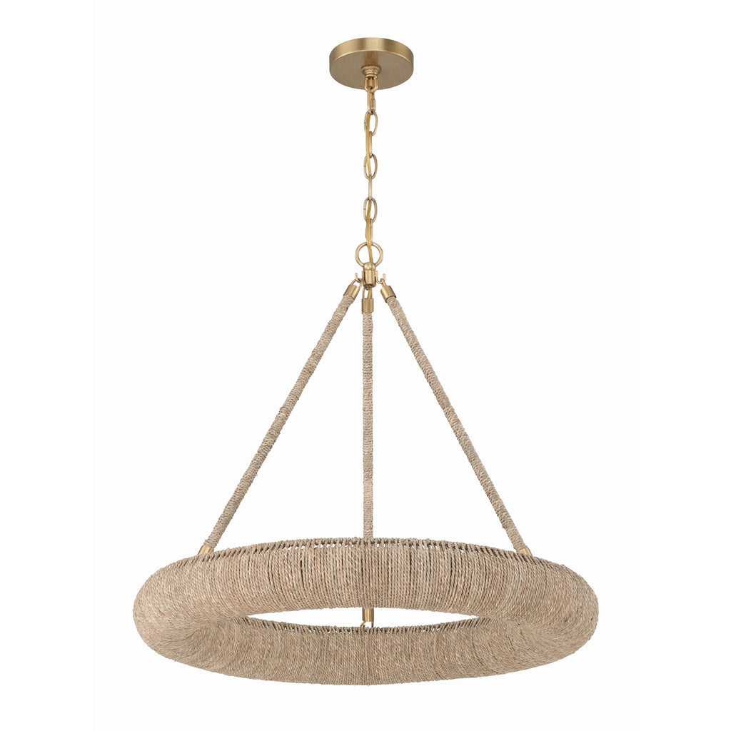 Crystorama Oakley 24'' Integrated LED Chandelier in Soft Gold - Front View