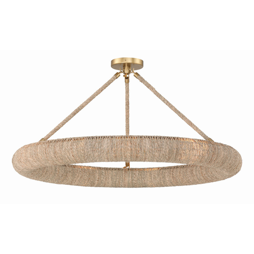 Crystorama Oakley 32'' Integrated LED Semi Flush Mount in Soft Gold - Front View