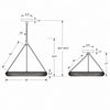 Crystorama Oakley 32'' Integrated LED Semi Flush Mount - Product Dimensions