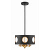 Crystorama Odelle 14'' Chandelier in Black + Antique Gold - Front View
