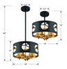 ODE-700-BK-GA Odelle 14'' Chandelier | Dimensions Image