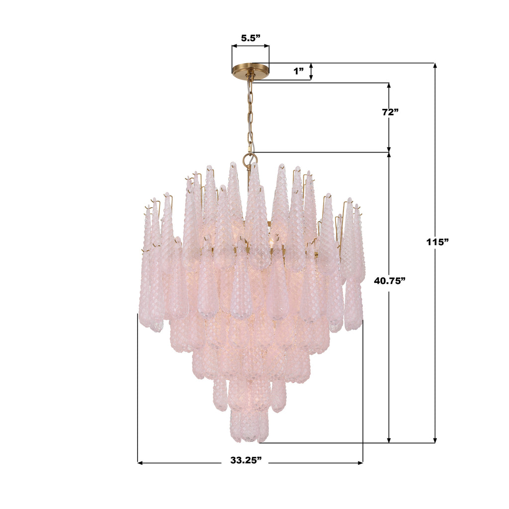 OLL-6008-AG-BH Ollie 21 Light Chandelier | Dimensions Image