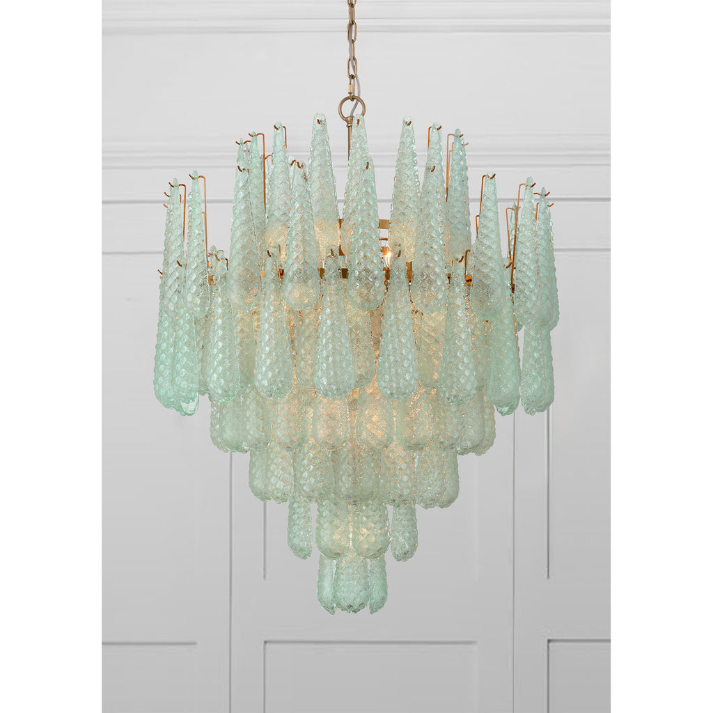 Crystorama Ollie 33.25'' Chandelier in Aged Brass - Lifestyle View
