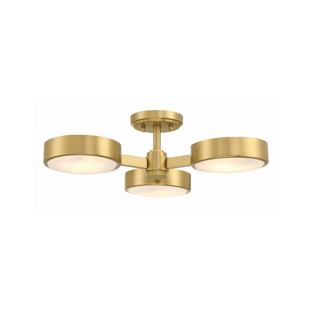 Crystorama Orson 22.5'' Semi Flush Mount in Modern Gold - Front View