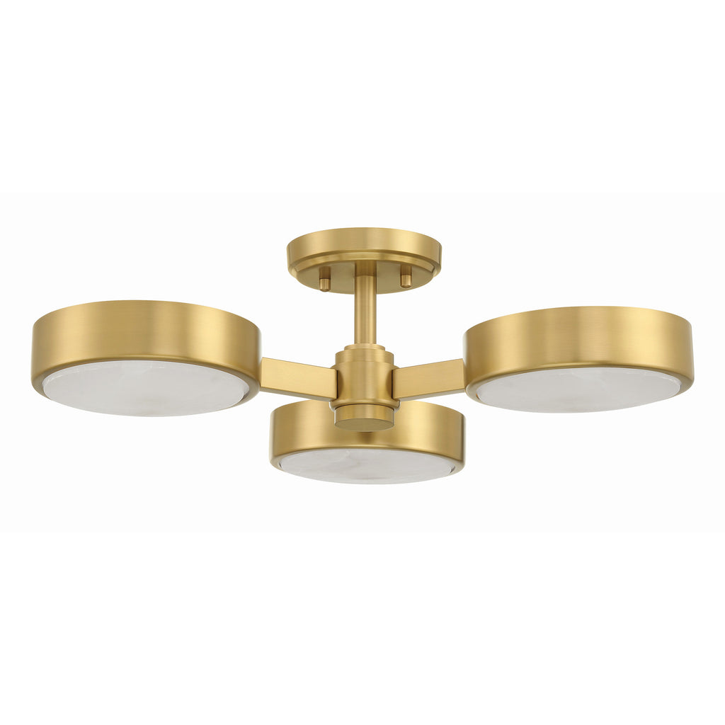 Crystorama Orson 22.5'' Semi Flush Mount in Modern Gold - Additional View