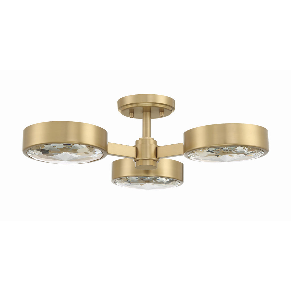 Crystorama Orson 22.5'' Semi Flush Mount in Modern Gold - Additional View