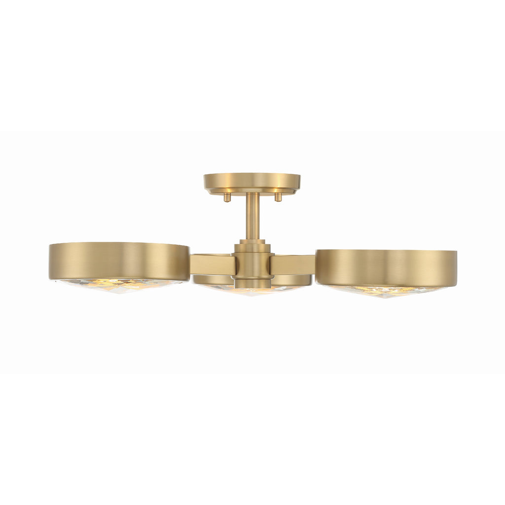 Crystorama Orson 22.5'' Semi Flush Mount in Modern Gold - Additional View